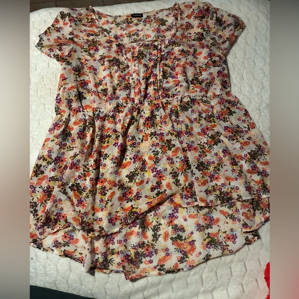 Torrid Multicolor Floral Blouse